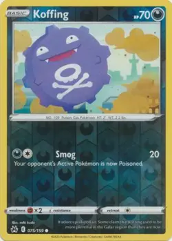 Koffing 75/159 Reverse Holo | Crown Zenith | Pokemon Card - Image 1