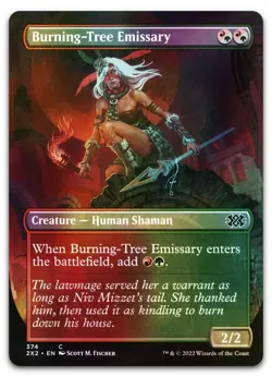 Burning-Tree Emissary (Borderless) #374 (Foil) LP Double Masters 2022 Magic MTG - Image 1