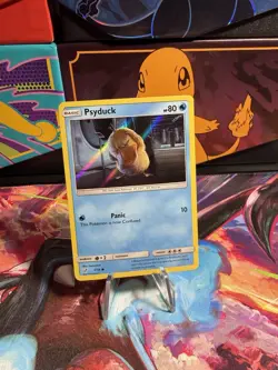 Pokemon TCG Psyduck Holo Card Detective Pikachu 7/18 Common - Image 1