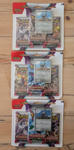 Paldea Evolved Triple Blister Varoom Promo New & Sealed Pokemon TCG - x3 - Image 1