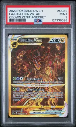 2023 POKEMON SWORD & SHIELD CROWN ZENITH SECRET FULL ART/GIRATINA VSTAR PSA 9 - Image 1