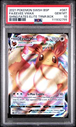 2021 POKEMON SWSH BLACK STAR PROMO #087 FULL ART/EEVEE VMAX PSA 10 - Image 1