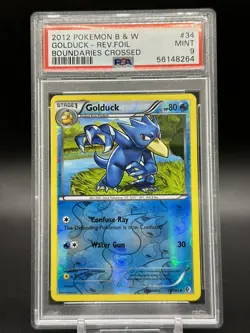 PSA 9 -2012 Pokemon B&W- Boundaries Crossed Reverse Foil Golduck #34 - Pop 1! - Image 1