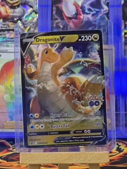 Dragonite V SWSH235 Pokemon GO Promo Holo 230 HP Black Star Pokemon TCG - Image 1