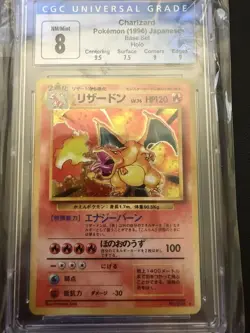 1996 Pokemon Base Set Japanese #6 Charizard-Holo CGC 8 W/ Subgrades Near Mint - Image 1