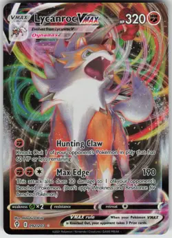 Pokemon Lycanroc VMAX Ultra Rare SWSH07: Evolving Skies 092/203 NM - Image 1