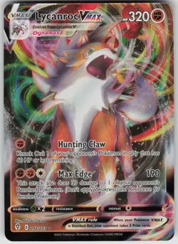 Pokemon Lycanroc VMAX Ultra Rare SWSH07: Evolving Skies 092/203 NM - Image 1