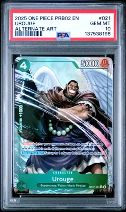 2025 ONE PIECE PRB02-PREMIUM BOOSTER VOL.2 #021 UROUGE ALTERNATE ART PSA 10 - Image 1