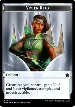 X 1 Emblem Vivien Reid NM-M FDN 025 MTG Magic The Gathering - Image 1
