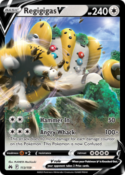 Regigigas V 113/159 Rare Holo V | Crown Zenith | Pokemon Card - Image 1
