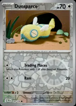DUNSPARCE 120/159 JOURNEY TOGETHER POKEMON (REVERSE HOLO, NM) - Image 1