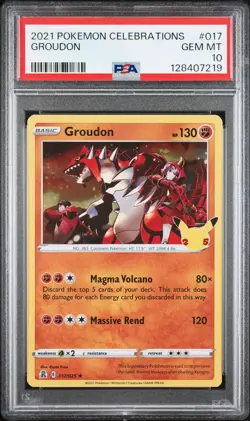 2021 POKEMON CELEBRATIONS #017 GROUDON PSA 10 - Image 1