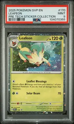 2025 POKEMON SVP EN-SV BLACK STAR PROMO #170 LEAFEON PSA 9 - Image 1