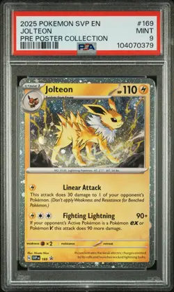 2025 POKEMON SVP EN-SV BLACK STAR PROMO #169 JOLTEON PSA 9 - Image 1