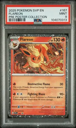 2025 POKEMON SVP EN-SV BLACK STAR PROMO #167 FLAREON PSA 9 - Image 1