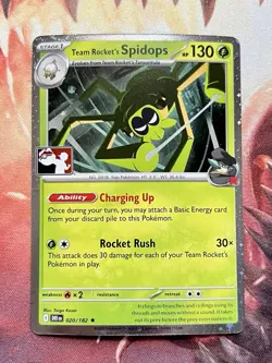 Team Rocket's Spidops #20 Pokemon Prize Pack Series 8 PLAY! Stamped Cosmo Holo✨ - Image 1