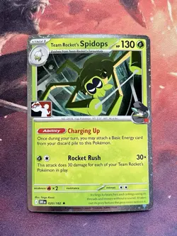 Team Rocket's Spidops #20 Pokemon Prize Pack Series 8 PLAY! Stamped Cosmo Holo✨ - Image 2