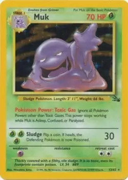 Pokemon TCG - Muk - 13/62 - Holo Unlimited - Fossil Unlimited [Moderate Play] - Image 1
