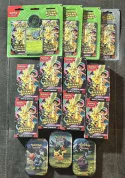 Pokemon TCG: Ascended Heroes Sealed Lot (3x Tin, 8x Bundle, 4x 2pk Blister) - Image 1