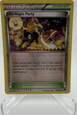 Pokemon All-Night Party 96/122 Breakpoint Reverse Holo Trainer Stadium Uncommon - Image 1