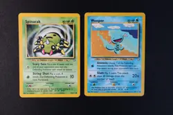 Wooper 82/111 Spinarak 75/111 Non Holo Pokemon Card Neo Genesis Moderate Play - Image 1
