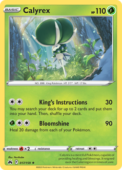 Calyrex 17/159 Rare Holo | Crown Zenith | Pokemon Card - Image 1