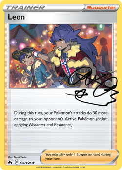 Leon 134/159 Rare Holo | Crown Zenith | Pokemon Card - Image 1
