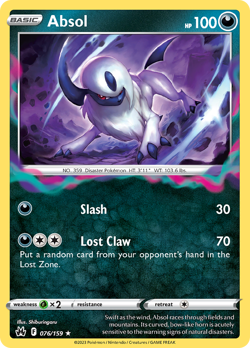 Absol 76/159 Rare Holo | Crown Zenith | Pokemon Card - Image 1