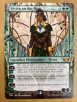 MTG 1x BORDERLESS Vivien on the Hunt 283 Streets of New Capenna Magic the x1 NM - Image 1