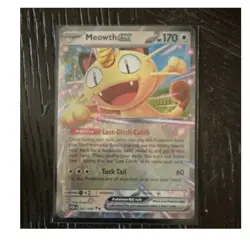 Pokemon TCG Meowth ex 062/088 Silver Tempest Double Rare Full Art Holo 170HP - Image 1