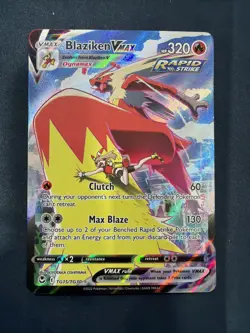 Pokemon Blaziken VMAX Ultra Rare Full Art Rapid Strike Holo TG15/TG30 - Image 1