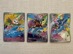 Pokemon First Partner Illustration Collection Aloloan Rowlet, Litten, Popplio - Image 1