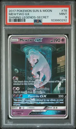 Pokemon Mewtwo GX PSA 10 Full Art 78/73 Secret Rare Mewtube Shining Legends 2017 - Image 1