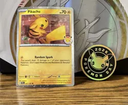 Pikachu Promo Holo 051/162 Pokemon Day 2026 And Coin - Image 1
