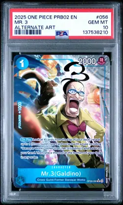 2025 ONE PIECE PRB02-PREMIUM BOOSTER VOL.2 #056 MR. 3 ALTERNATE ART PSA 10 - Image 1