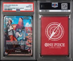 2025 ONE PIECE PROMOS PSA MAGAZINE EXCLUSIVE #001 SHANKS PSA 10 - Image 3