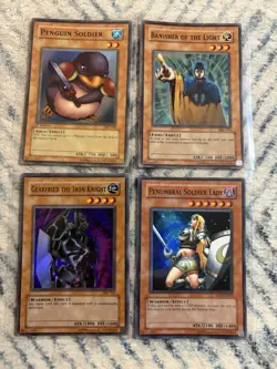 Yugioh TCG Lot Of 4 Holo Cards With Penguin Soldier First Edition - Image 1
