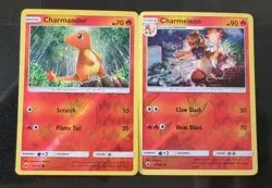 🔥 Pokemon Burning Shadow Charmander & Charmeleon 18 19 Reverse Holo cards NM - Image 1