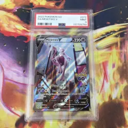 Pokemon Go Mewtwo v Full Art Holo Ultra Rare Card 072/078 Pokemon TCG PSA 9 - Image 1