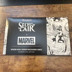 MTG Secret Lair x Marvel's Spider-Man: Venom Unleashed (Ink) Rainbow Foil SEALED - Image 1