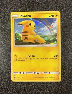 Pokemon Pikachu Holo Cracked Ice 28/73 Shining Legends Near Mint 💎 - Image 1
