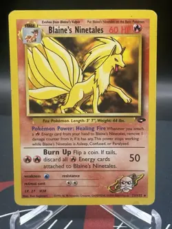 200 Pokemon Blaine's Ninetales Gym Challenge 21/132 Unlimited Rare MP - Image 1