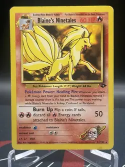 200 Pokemon Blaine's Ninetales Gym Challenge 21/132 Unlimited Rare MP - Image 2