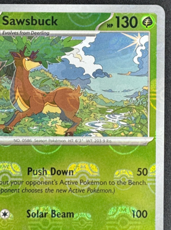 SAWSBUCK 007/086 NM UNCOMMON MASTER BALL PATTERN WHITE FLARE POKEMON 2025 - Image 3