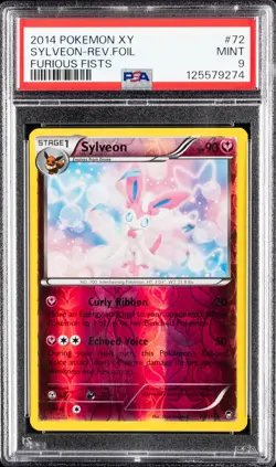 2014 POKEMON XY FURIOUS FISTS #72 SYLVEON-REVERSE FOIL PSA 9 - LOW POP 10 - Image 1