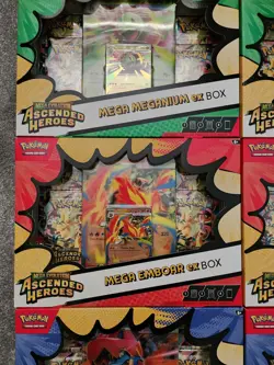 Pokemon TCG Ascended Heroes EX Boxes - Feraligatr, Emboar, Meganium - NEW SEALED - Image 5
