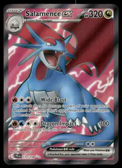 Pokemon Cards Salamence ex 177/159 Journey Together Ultra Rare NM - Image 1