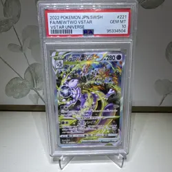 Pokemon TCG Mewtwo VSTAR Vstar Universe SAR Holo PSA 10 2022 #221/172 - Image 1