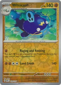 Whiscash 109/197 Reverse Holo | Obsidian Flames | Pokemon Card - Image 1