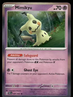 2024 Scarlet & Violet Series - Paldean Fates Mimikyu Rare #37 - Image 1